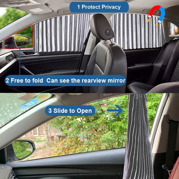 Magnetic Car Window Curtain | Heat & Sunshade Protection (4 Pcs)