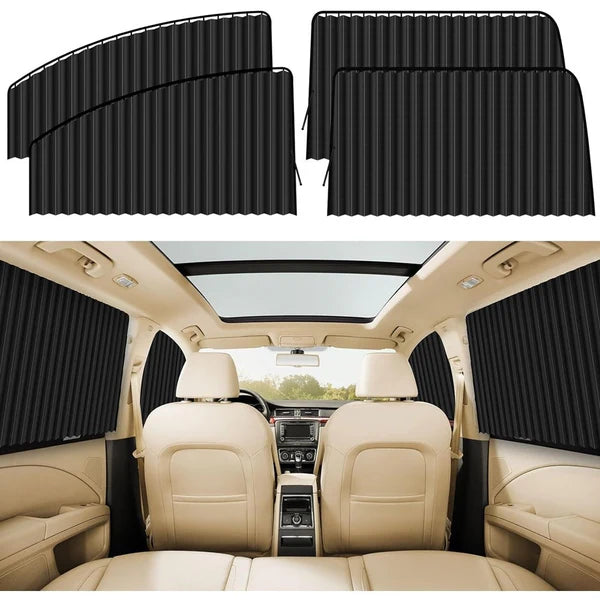 Magnetic Car Window Curtain | Heat & Sunshade Protection (4 Pcs)