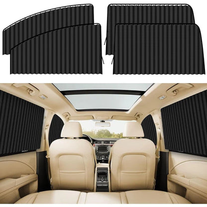 Magnetic Car Window Curtain | Heat & Sunshade Protection (4 Pcs)