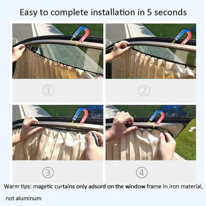 Magnetic Car Window Curtain | Heat & Sunshade Protection (4 Pcs)